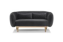 Rundes Sofa aus grauem Samt